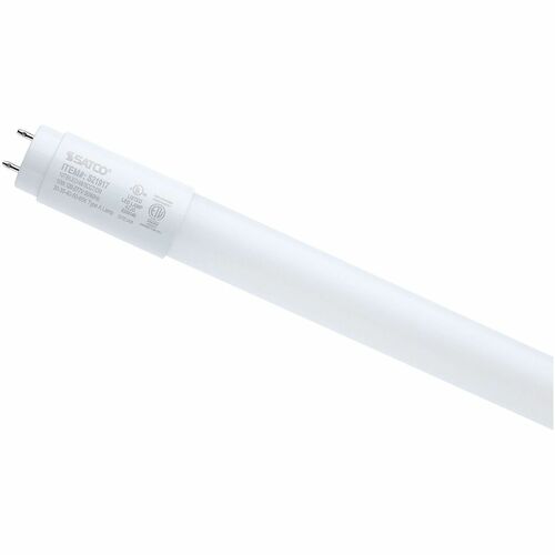 Satco LED Type-A T8 Tube Bulbs - 10 W - 1800 lm - Linear - T8 Size - Frosted - White, Soft White, Daylight Light Color - G13 Base - 50000 Hour - 6500°K Color Temperature - 80 CRI - 220° Beam Angle - Dimmable - 25 / Carton