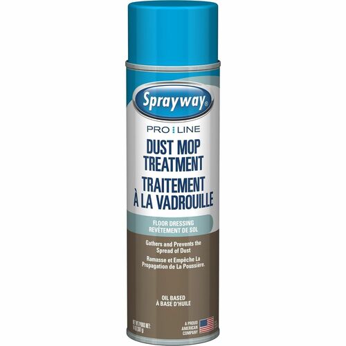 Sprayway ProLine Dust Mop Treatment - For Multi Surface - Spray - 14 fl oz (0.4 quart) - Pleasant Lemon Scent - Recommended For: Germs Remover, Dust Remover, Oil Remover, Residue Remover - Residue-free - Brown - 12 / Carton