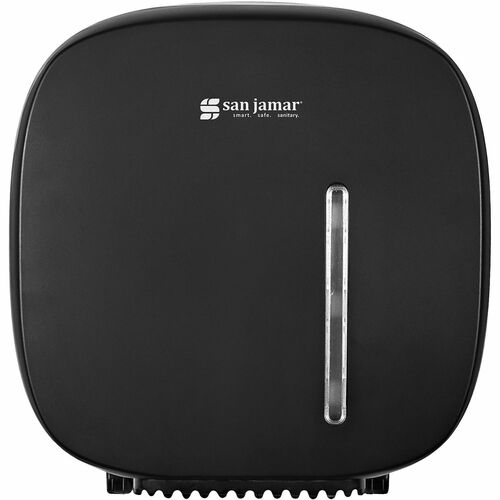 San Jamar Timeless Single 9" JBT Tissue Dispenser - Black - 11.2" Height x 10.7" Width x 4.8" Depth - Plastic - Black - Durable, Break Resistant, Damage Resistant, Long Lasting, Key Lock - 1 Each