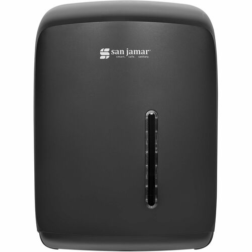 San Jamar Timeless Centerpull Towel Dispenser - Center Pull Dispenser - 12.7" Height x 9" Width x 8.8" Depth - Plastic - Black - Durable, Wall Mountable, Window - 1 Each