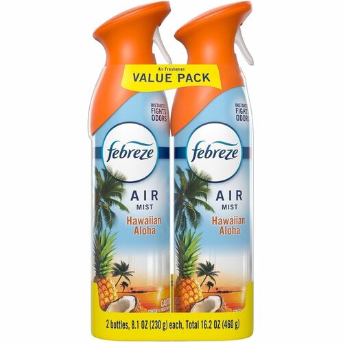 Febreze Air Mist Air Freshener Spray - Spray - 8.1 fl oz (0.3 quart) - Hawaiian Aloha - Odor Neutralizer, Long Lasting - 2 / Pack