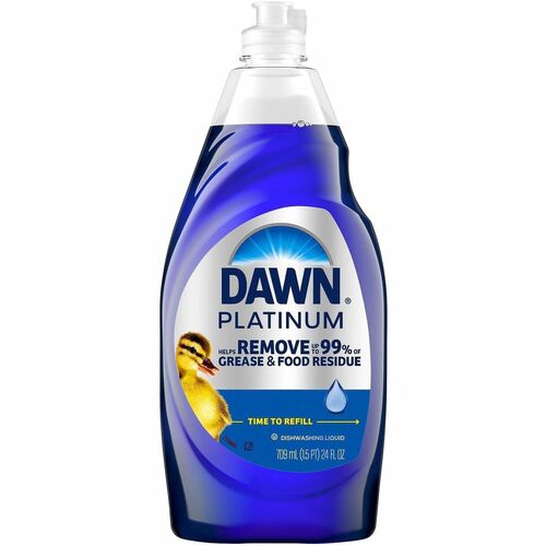 Dawn Platinum Dishwashing Soap - For Multipurpose - Liquid - 24 fl oz (0.8 quart) - Fresh Rain Scent - Recommended For: Grease Remover, Grime Remover, Food Remover, Residue Remover, Stain Remover - Phosphate-free - Blue - 10 / Carton