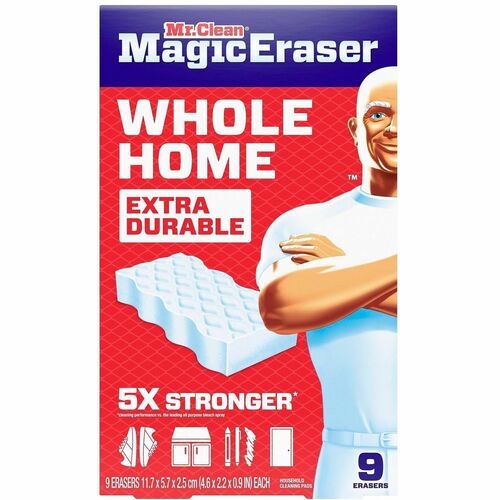 Mr. Clean Magic Eraser Extra-Durable Whole Home - 0.9" Height x 4.6" Width x 2.2" Depth - 9/Box - 2 / Carton - White