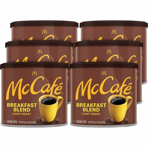 McCafe Ground Breakfast Blend Ground Coffee - Light - Ground - Breakfast Blend, Citrus - Kosher - 6 / Carton