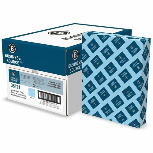Business Source Multipurpose Color Paper - Letter - 8 1/2" x 11" - 20 lb Basis Weight - Sustainable Forestry Initiative (SFI) - Archival-safe, Acid-free, Lint-free, Precision-cut - Blue - 5000 Sheets - 500 Sheets per Ream - 10 / Carton