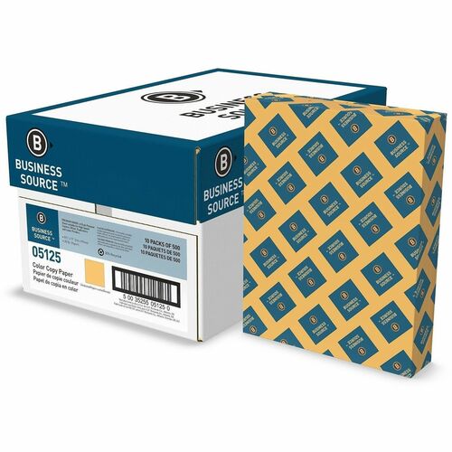 Business Source Multipurpose Color Paper - Letter - 8 1/2" x 11" - 20 lb Basis Weight - Sustainable Forestry Initiative (SFI) - Archival-safe, Acid-free, Lint-free, Precision-cut - Goldenrod - 5000 Sheets - 500 Sheets per Ream - 10 / Carton