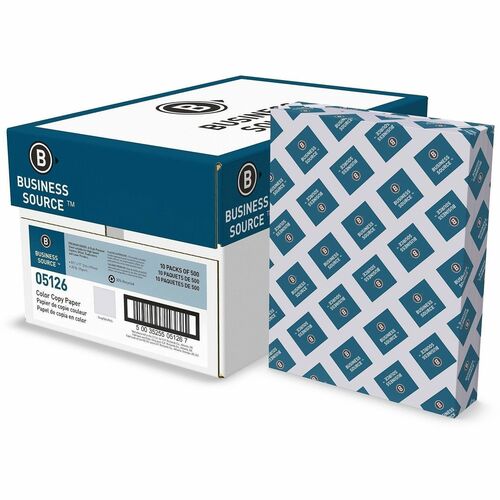 Business Source Multipurpose Color Paper - Letter - 8 1/2" x 11" - 20 lb Basis Weight - Sustainable Forestry Initiative (SFI) - Archival-safe, Acid-free, Lint-free, Precision-cut - Gray - 5000 Sheets - 500 Sheets per Ream - 10 / Carton