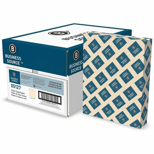 Business Source Multipurpose Color Paper - Letter - 8 1/2" x 11" - 20 lb Basis Weight - Sustainable Forestry Initiative (SFI) - Archival-safe, Acid-free, Lint-free, Precision-cut - Ivory - 5000 Sheets - 500 Sheets per Ream - 10 / Carton