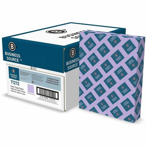 Business Source Multipurpose Color Paper - Letter - 8 1/2" x 11" - 20 lb Basis Weight - 75 g/m² Grammage - Archival-safe, Acid-free - Orchid - 5000 Sheets - 500 Sheets per Ream - 10 / Carton