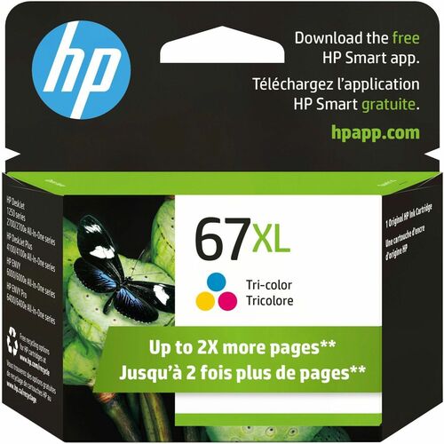 Picture of 67 Original High Yield Tri-color Ink Cartridge, Cyan/Magenta/Yellow, 200 Page Yield, Inkjet, 1 EA