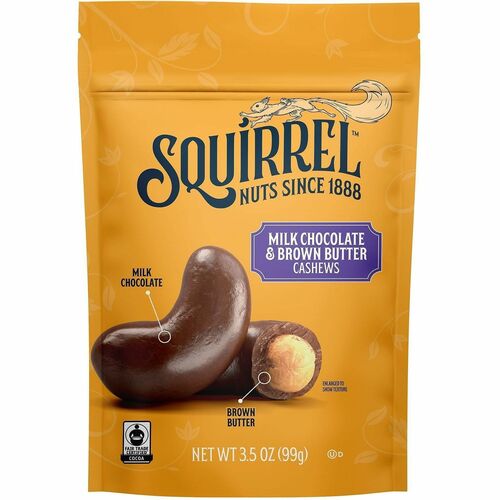 SQUIRREL Snack Box - Gluten-free - Milk Chocolate & Brown Butter - 3.50 oz - 6/Carton - 1 Carton