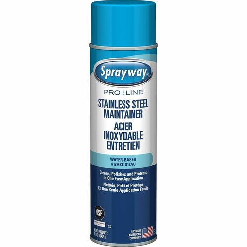 Sprayway Water-Based Stainless Steel Maintainer - For Multipurpose - Foam, Aerosol, Spray - 16 fl oz (0.5 quart) - Recommended For: Fingerprint Remover, Smudge Remover, Streak Remover, Water Mark Remover - Smudge Resistant, Oil Based, Streak-free, Fingerp