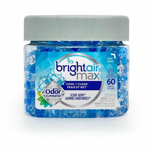 Bright Air Max Odor Eliminator Scent Gems - Gel - 14 oz - Cool + Clean - 60 Day - Odor Neutralizer, Phthalate-free, Paraben-free, Formaldehyde-free, NPE-free, BHT Free, Cruelty-free - 1 Each