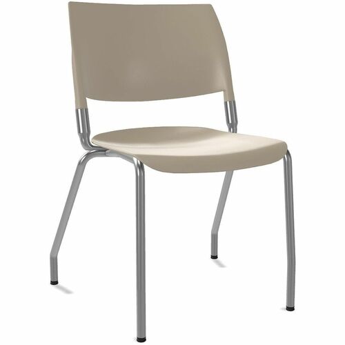 NIMA 4-Leg Desk-Height Chairs - Argento Frame Color - Steel Frame Material - Four-legged Base - Latte - Plastic - 2 / Carton