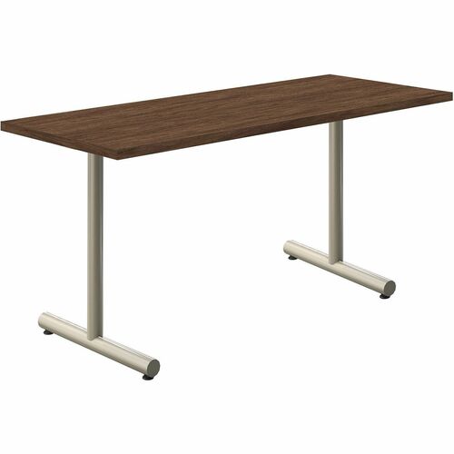 Acacia Collection Table Desk - Mangalore Mango Top - Black T-shaped, Powder Coated Base - 24" Table Top Width x 60" Table Top Depth x 1.10" Table Top Thickness - 30" Height - Assembly Required - High Pressure Laminate (HPL) Top Material - Steel Base Mater