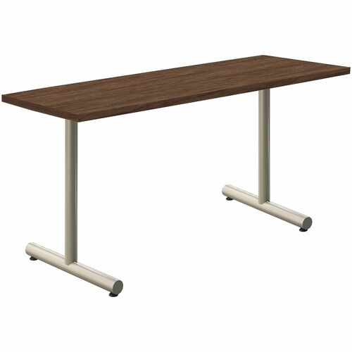 Acacia Collection Table Desk - Mangalore Mango Top - Black T-shaped, Powder Coated Base - 18" Table Top Width x 60" Table Top Depth x 1.10" Table Top Thickness - 30" Height - Assembly Required - High Pressure Laminate (HPL) Top Material - Steel Base Mater