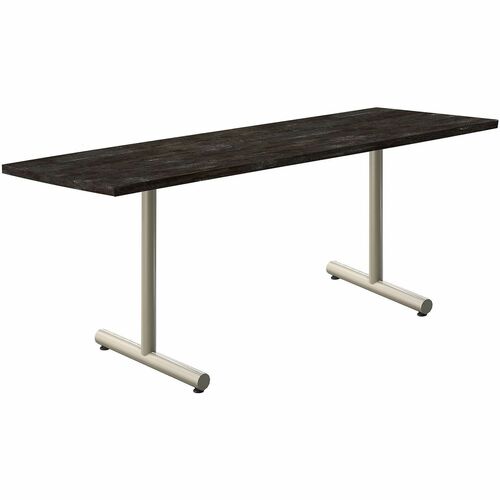 Acacia Collection Table Desk - Forged Steel Top - Silver T-shaped, Powder Coated Base - 18" Table Top Width x 72" Table Top Depth x 1.10" Table Top Thickness - 30" Height - Assembly Required - High Pressure Laminate (HPL) Top Material - Steel Base Materia