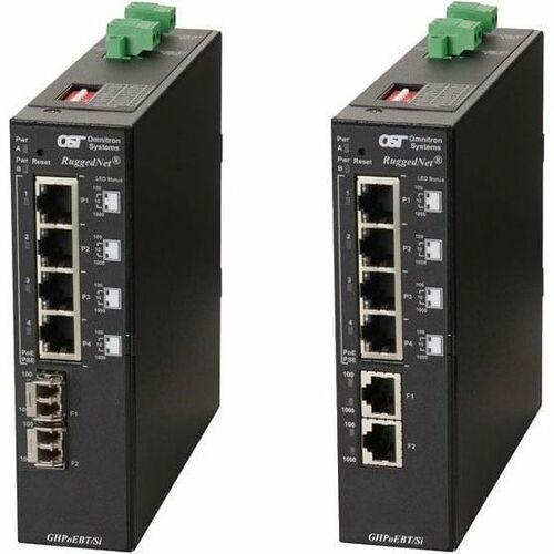 Omnitron Systems Unmanaged Industrial 6-Port 60/100W IEEE 802.3bt Gigabit Switches