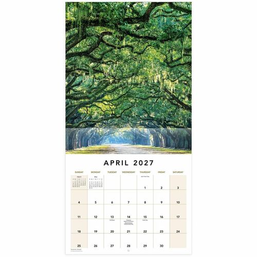 Mead America the Beautiful Monthly Wall Calendar - Monthly - 12 Month - January 2027 to December 2027 - 12" x 12" Sheet Size - 1.38" x 1.56" Block - Wall Mount