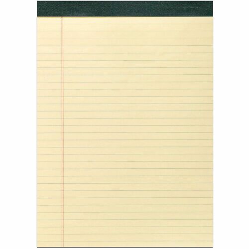 Roaring Spring Recycled Legal Pads - 40 Sheets - 80 Pages - Stapled/Tapebound - Both Side Ruling Surface - Wide Ruled Front Ruling - Double Line Red Margin - 15 lb Basis Weight - Legal - 8 1/2" x 11 3/4" Sheet Size - 8.5" Width x 11.8" Depth - Canary Pape