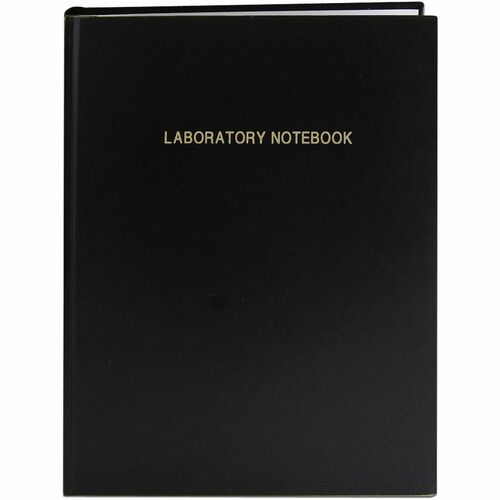Roaring Spring Lab Research Notebook - 72 Sheets - 144 Pages - Printed - Casebound/Sewn - Both Side Ruling Surface - Ruled Front Ruling - 24 lb Basis Weight - White Paper - Black Laminated Cover - Numbered, Heavyweight, Durable Cover, Ribbon Marker, Lamin