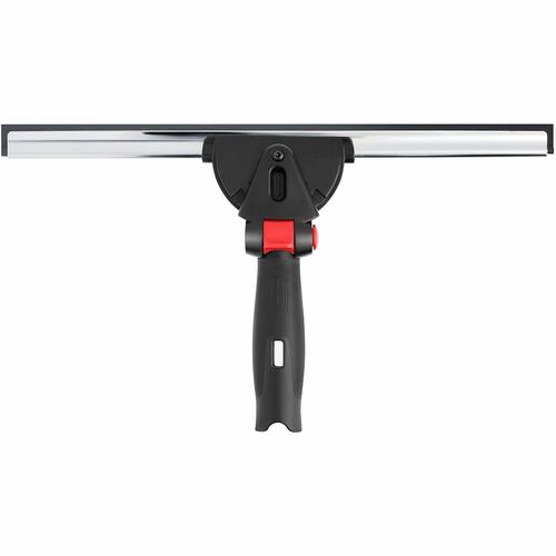 Rubbermaid Commercial Glass Squeegee - Rubber Blade - 1.6" Height x 7.6" Width x 13.8" Length - Streak-free, Rust Resistant, Durable, Long Lasting, Pivot Control, Adjustable Handle, Ergonomic Handle, Comfort Grip - Compatible with Glass - Black - 1Each