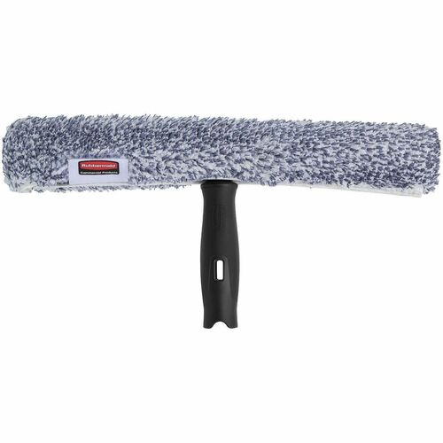 Rubbermaid Commercial HYGEN Microfiber Glass Washer - 1.5" Height x 7.1" Width x 14.8" Length - Streak-free, Absorbent, Durable, Ergonomic Handle, Reusable, Washable - Compatible with Glass - Black - 1Each