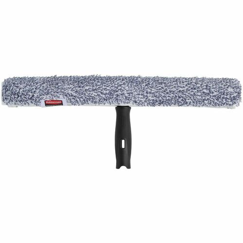 Rubbermaid Commercial HYGEN Microfiber Glass Washer - MicroFiber Blade - 1.5" Height x 7.1" Width x 18.8" Length - Absorbent, Streak-free, Durable, Reusable, Ergonomic Handle, Comfort Grip, Washable - Compatible with Glass - Black - 1Each