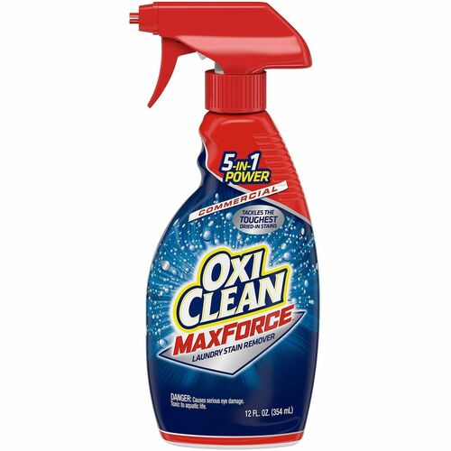 OxiClean Max Force Stain Remover - For Laundry, Commercial, Fabric - Spray - 12 fl oz (0.4 quart) - Recommended For: Stain Remover, Grass Stain Remover, Grease Remover, Oil Remover, Ice Cream Remover, Dried-on Food Remover, Blood Remover, Soil Remover, Cl