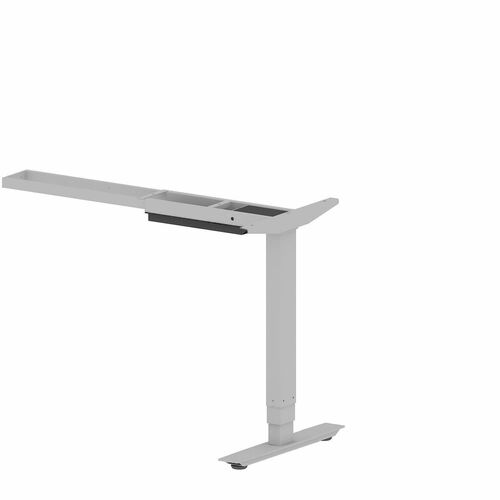 Lorell Sit-Stand 3rd-Leg Base - Silver Base - 2 Tier(s) - 275 lb Capacity - Height Adjustable - 3-Stage - 45" Height - Workstation - Assembly Required - Metal Frame Material - 1 Each