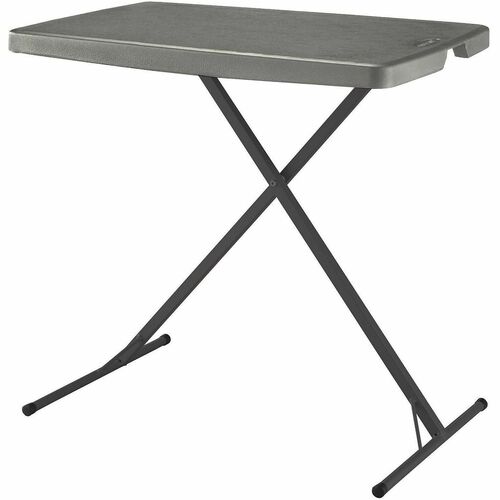 Lorell Table Tray - 150 lb Capacity - Height Adjustable - 1.50" Table Top Thickness - 26.80" Height x 26" Width x 18" Depth - Black - High-density Polyethylene (HDPE) Top Material - Metal Frame Material