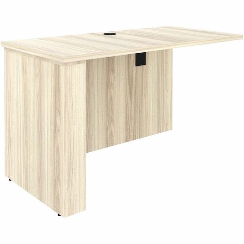 Lorell Essentials Sit-Stand Return Shells - Material: Laminate, Wood - Finish: Modern Elm - Grommet, Cable Management, Adjustable Feet - 1 Each