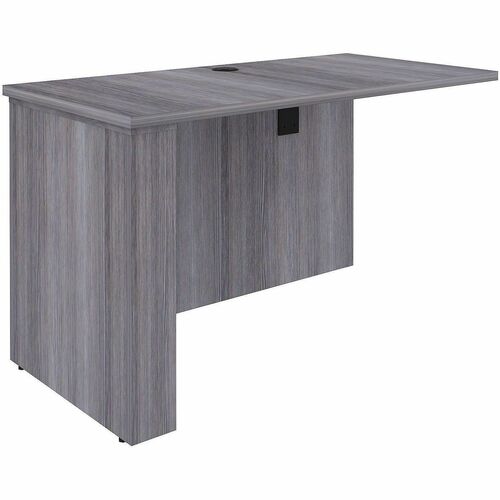 Lorell Essentials Sit-Stand Return Shells - 27.5" Height x 47.3" Width x 23.6" Depth - Material: Laminate, Wood - Finish: Weathered Charcoal - Grommet, Cable Management, Adjustable Feet - 1 Each