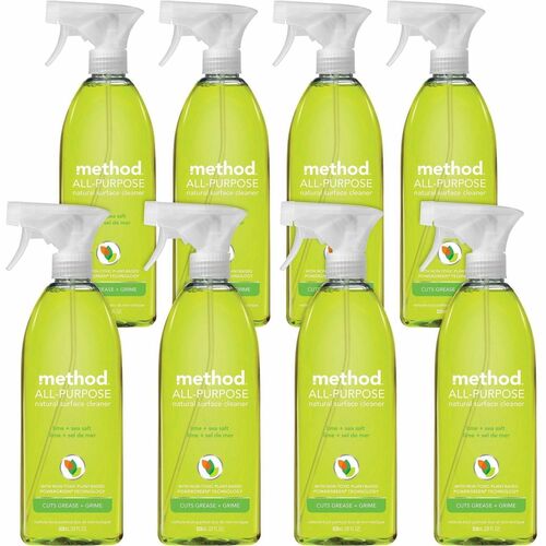 Method All-Purp Surface Cleaner - For Counter, Tile, Stone, Wood, Glass, Commercial, Institutional, Bathroom, Kitchen, Nonporous Surface, General Purpose, ... - Spray - 28 fl oz (0.9 quart) - Lime + Seasalt, Pleasant, Pink Grapefruit, Fresh Scent - Grease