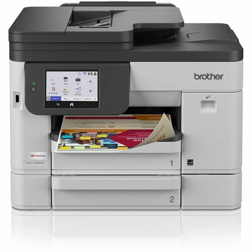 Brother MFC-J5110DW Wired & Wireless INKvestment Tank Inkjet Multifunction Printer - Color - White - Copier/Fax/Printer/Scanner - 28 ppm Mono/26 ppm Color Print - 4800 x 1200 dpi Print - Automatic Duplex Print - Up to 35000 Pages Monthly - Color ADF Scann