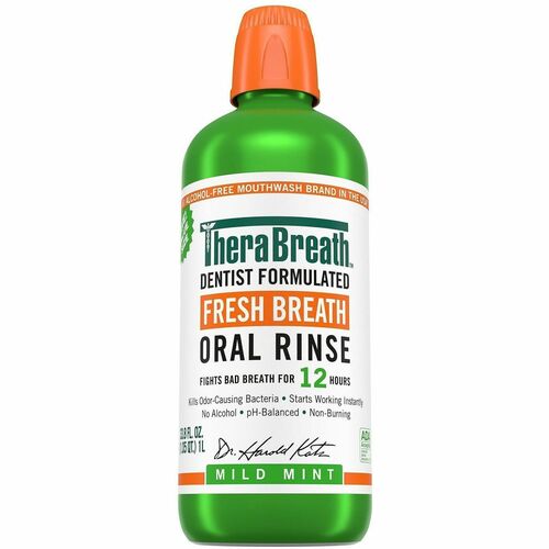 TheraBreath Fresh Breath Oral Rinse - For Mouthwash, Bad Breath - Mild Mint - 1.06 quart - 1 Bottle