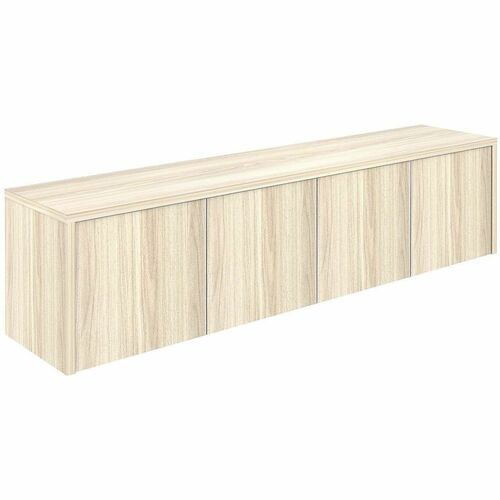 Lorell Essentials Wall-Mounted Hutches with Wood Doors - 17" Height x 72" Width x 15" Depth - 4 Door(s) - Material: Laminate - Finish: Modern Elm - Wall Mountable, Flexible - For Storage