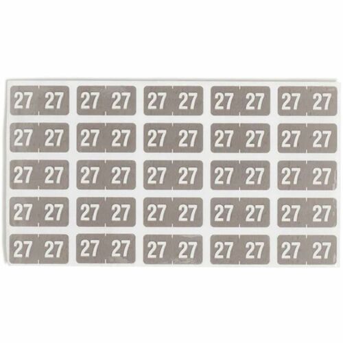 Smead ETS Color-Coded Year Labels - 27 - 1/2" Height x 5/64" Width - Gray - Paper - Laminated - 250 / Set