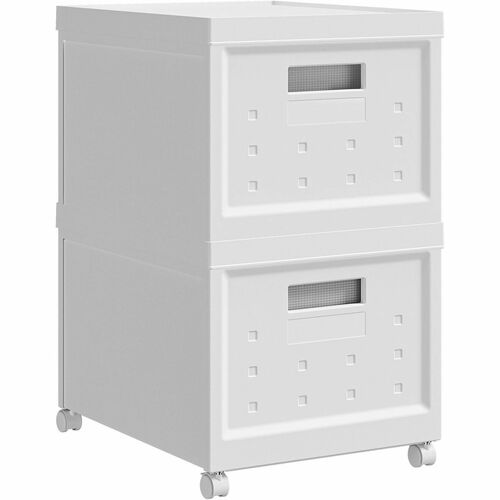 Techni Mobili Stackable Rolling File Boxes - External Dimensions: 13" Width x 16.3" Depth x 12.5" Height - 34 lb - Media Size Supported: Letter - Lid, Lift-off Closure - Standard Duty - Stackable - Plastic, Polypropylene - White - For File, Storage, Home,