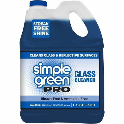 Simple Green PRO Glass Cleaner - For Multi Surface - Concentrate - 128 fl oz (4 quart) - Recommended For: Fingerprint Remover, Smear Remover, Dirt Remover, Grime Remover, Pollution Remover - Streak-free, Smudge-free, Ammonia-free, Bleach-free - Blue