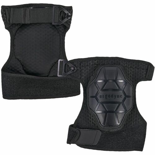 Ergodyne ProFlex 575 Non-Marring Knee Pads - Recommended for: Indoor/Outdoor, Construction, Aviation, Maintenance, HVAC, Flooring, Landscaping - One Size - Knee Protection - Buckle/Hook & Loop Closure - Ethylene Vinyl Acetate (EVA), Thermoplastic Rubber (