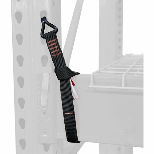 Ergodyne Warehouse Racking Stabilizer Strap - 250 lb Load Capacity - One Size - Hook Attachment - 1.3" Width x 24" Length - Black - Polyester, Steel - 1 / Each