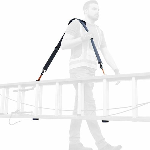 Ergodyne Extension Ladder Shoulder Lifting Strap - Adjustable - 100 lb Load Capacity - Anchor Attachment - Orange - 1 Each