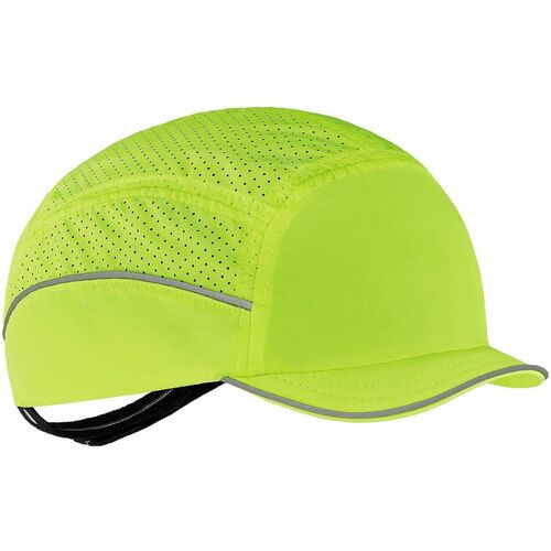 Ergodyne Skullerz 8955 Lightweight Bump Cap Hat - Recommended for: Food Processing, Manufacturing, Inspection, Home - Standard - Head, Impact, Heat Protection - Hook & Loop Closure - High-density Polyethylene (HDPE), Polyester Mesh - Lime - Lightweight, B