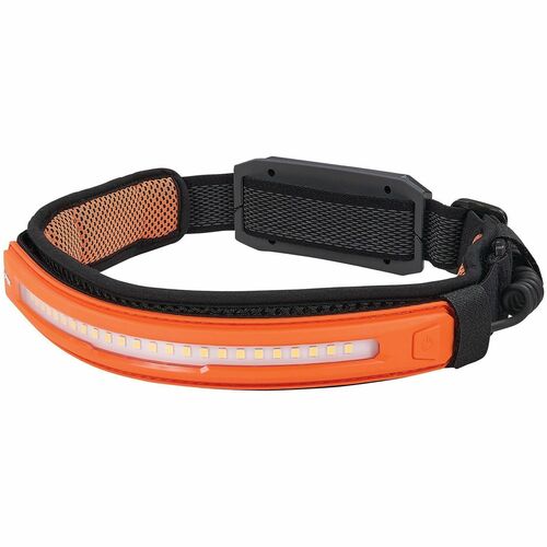 Ergodyne Skullerz 8885 Wide Beam Headlamp with Strap - LED - 575 lm Lumen - Battery Rechargeable - Battery - Fabric, Woven, Polyester - Drop Resistant, Dust Resistant, Water Resistant - Orange - 1 Each