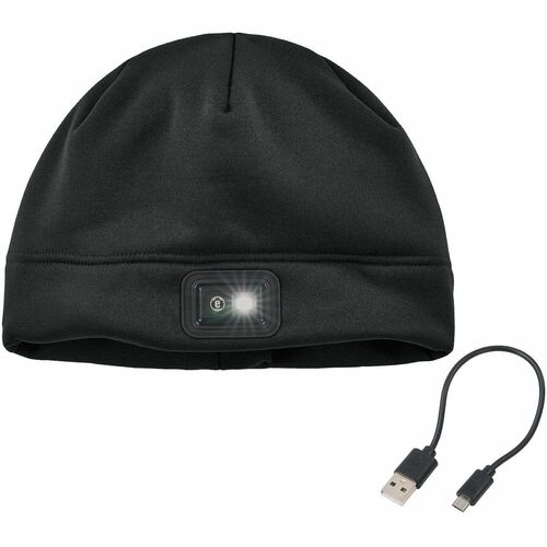 Ergodyne N-Ferno 6801 Winter Skull Cap with LED Rechargeable Light - Black