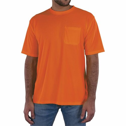 Ergodyne GloWear 8092 Non-Certified Essential Hi-Vis T-Shirt - 5XL Size - Unisex - Fabric, Polyester - Orange