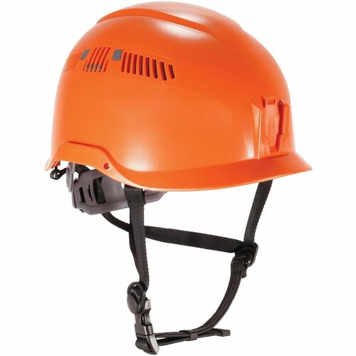 Ergodyne Skullerz 8977 Type 2 Safety Helmet - Recommended for: Construction, Utility, Oil & Gas, Forestry, Mining, General Purpose - Impact, Head Protection - Expanded Polystyrene Foam (EPS) - Orange - Chin Strap, Breathable, Lightweight, Comfortable, Swe