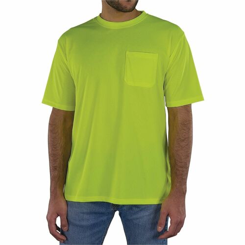 Ergodyne GloWear 8092 Essential Hi-Vis T-Shirt - Large Size - Unisex - Polyester, Fabric - Lime