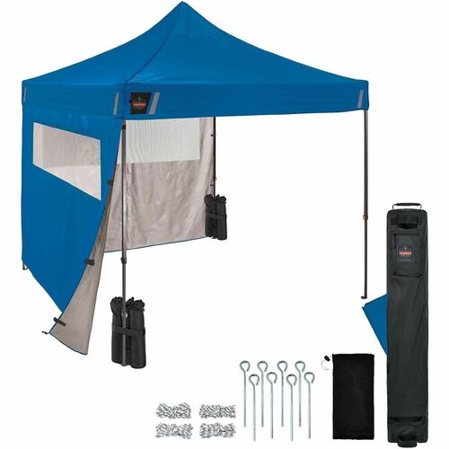 Ergodyne SHAX 6056 Heavy-Duty Mesh Window Tent Kit - Canopy StyleBlue - Steel Frame - 300D Polyester Roof